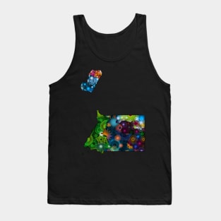 Spirograph Patterned Equatorial Guinea Provinces Map Tank Top